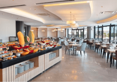 5 star hotel in Kuşadası that has 133 rooms and a fully equipped spa center.